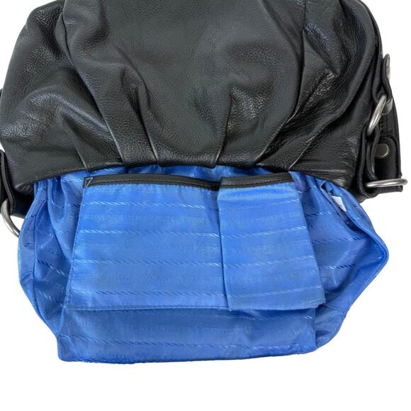 Simply Vera Wang Pleated Black Pebbled Leather Classic Hobo Shoulder Bag Purse - Picture 9 of 16